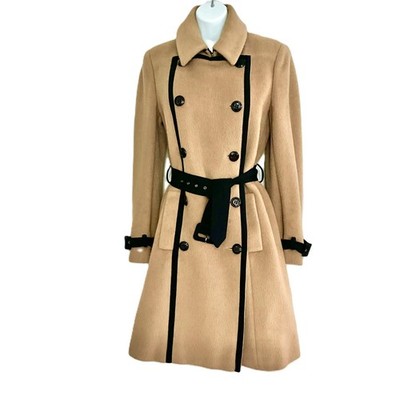 MOSCHINO Cheap and Chic Wool Mohair Coat Camel Double Breasted Size US 8 Italy