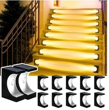 12-Pack Solar Step Lights Outdoor Waterproof LED Deck Stair Garden Yard Patio