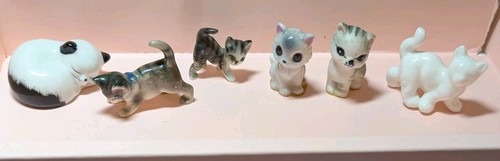 VTG Set 2 Mini Josef Originals Porcelain Kitten Figurines And 4 Other Mini Cats - Picture 3 of 24