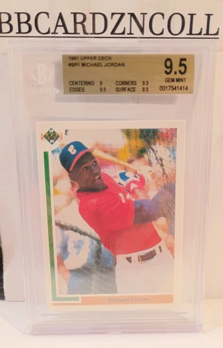 1991 UD Michael Jordan Rc baseball card graded BGS 9.5 short print SP1 