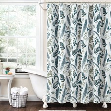 Devonia Allover Shower Curtain, 72" x 72", White  Green