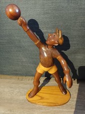 Romer? Carved Wooden Football Soccer Goalkeeper Figure Folk Art Italy 36cm