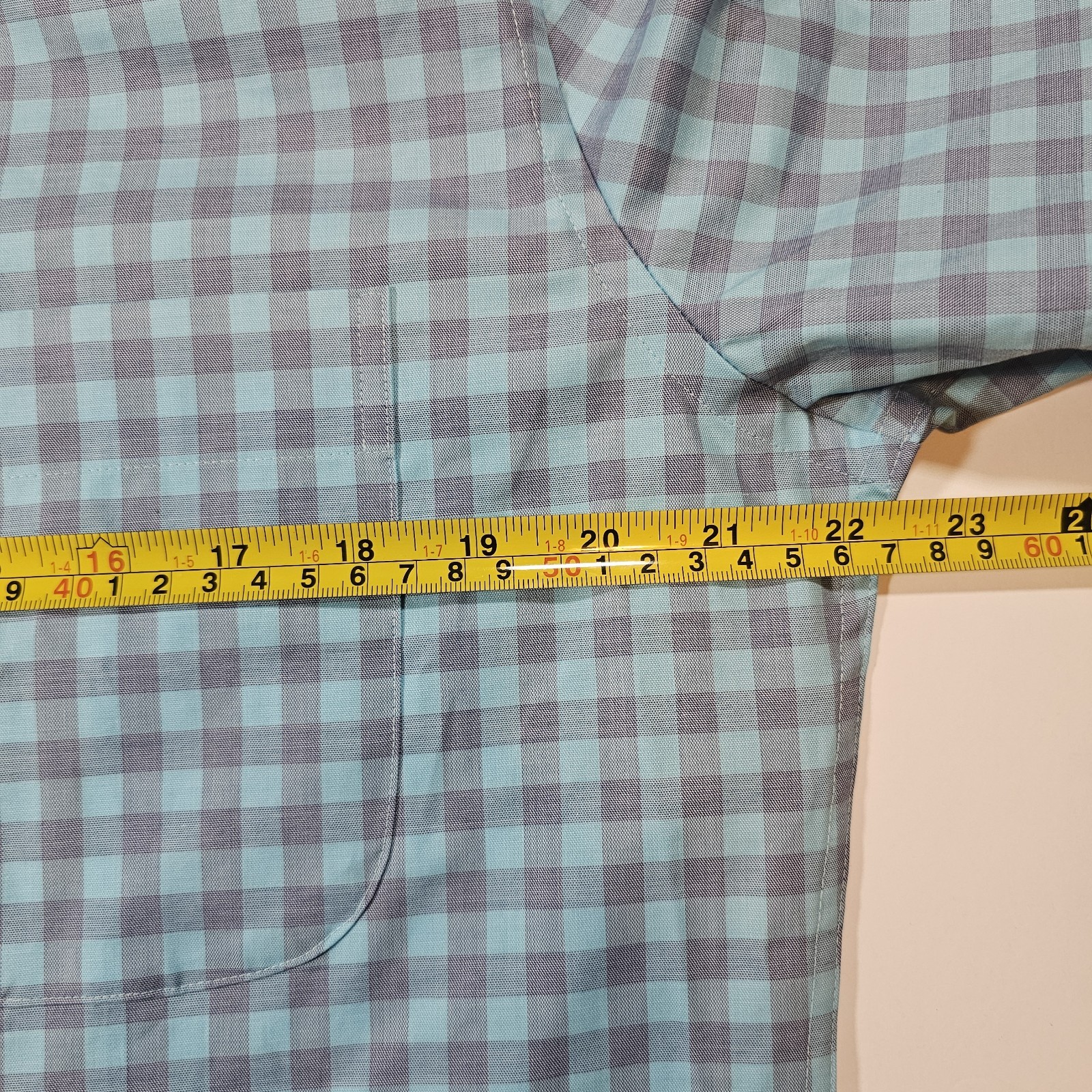 Peter Millar Gingham Plaid Pattern Long Sleeve Sh… - image 4