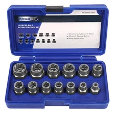 PLATINUMEDGE Bolt Extractor Tool Set, 13 Pieces Impact & Nut Remover , Stripped