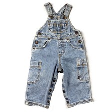 Levi's Baby Denim Overalls Vintage 1999 Cargo Pockets Snaps Boy/Girl 12M L142