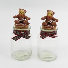 1998 Cherished Teddies Glass Jars w/ Cork Topper 352640