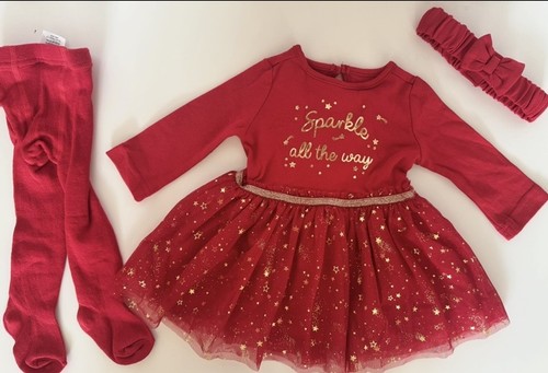 Baby Girl Christmas Dress Outfit Set size 0-3 months