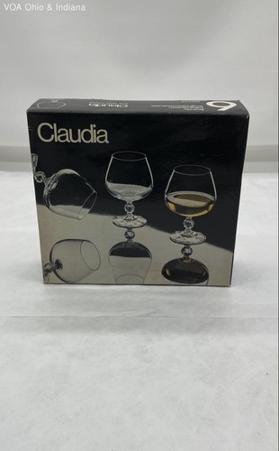 Claudia Bohemia Brandy Glasses Snifters Matched Set of 6 w Box