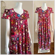 Handmade African Print Cotton Maxi Ankara Style Polka Dot Tiered Party Dress