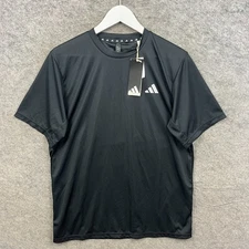 Adias Shirt Mens Medium Black Base T Training Top Gym Active Running BNWT