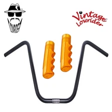 Original Lowrider 13" 22.2 D Handlebar Black 120mm Grips Solid/Gold