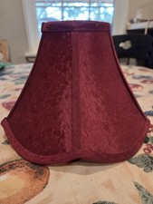 Vintage Burgundy Scalloped Lampshade NOS New Old Stock Bell Shape