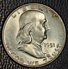 1951-D Franklin Half Dollar, Very Choice BU, FBL