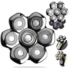 7 Blade Replacement Shavers Head, Magnetic Washable Shaver Silvery 