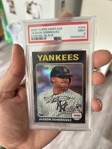2024 Topps Heritage - Jasson Dominguez #399 Chrome Black Refractor /75 (RC)