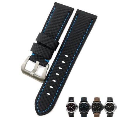Armband Nähten Panerai Luminor, Marina Tauchboot Carbotech 24mm schwarzen blauen