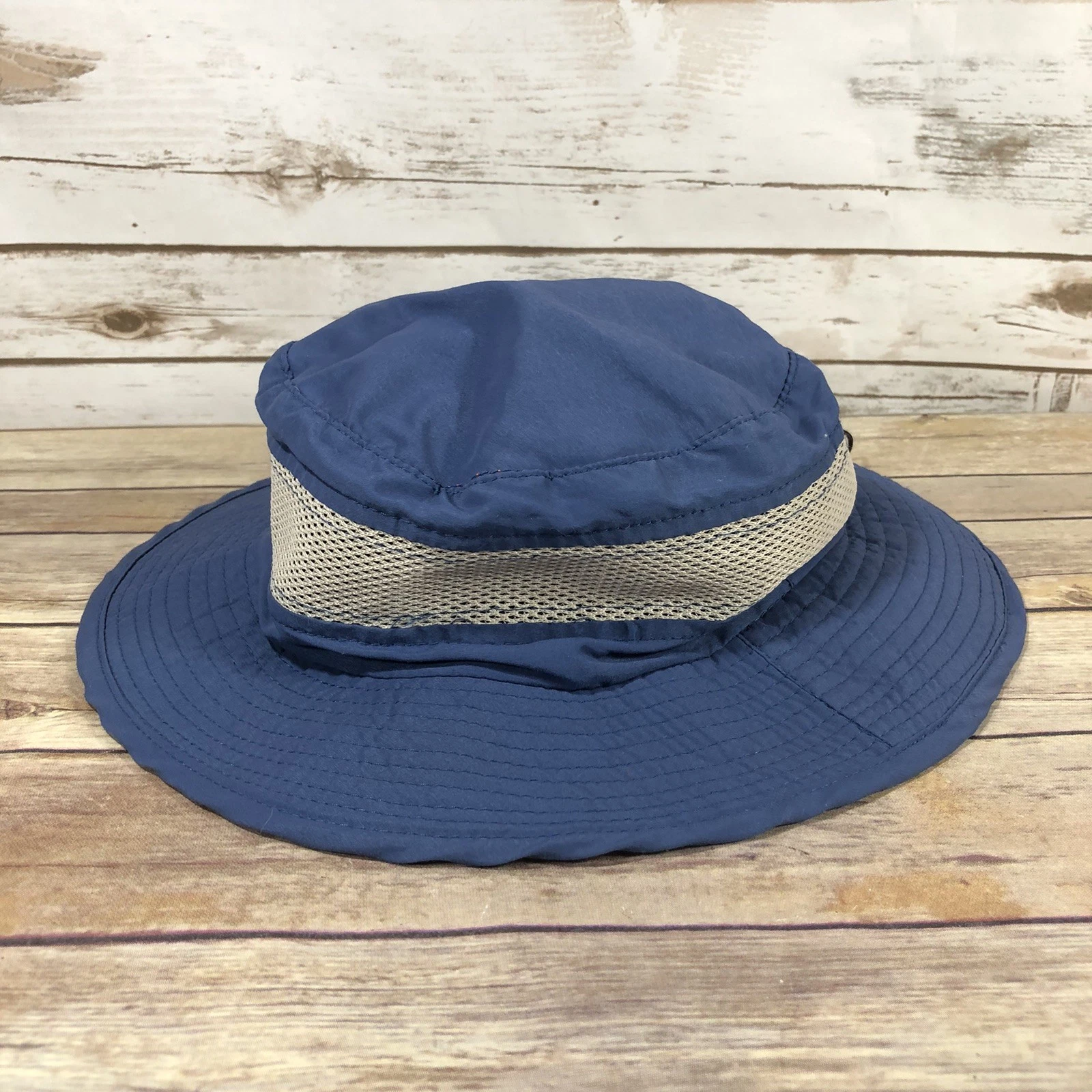 Stetson No Fly Zone UPF 50+ Bucket Hat Sun Guard Outdoor Blue Fishing