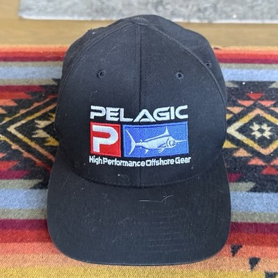 Pelagic Offshore Fishing Logo Flexfit Black Baseball Hat Cap Men s Large XL L/XL