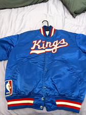 Starter Sacramento Kings NBA Snap Button Jacket Blue Red White Adult M