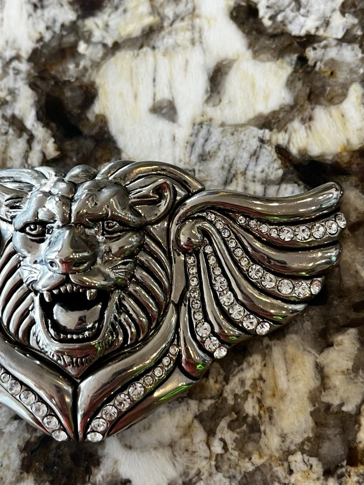 Washed Up Hollywood Lion Angel Metal Belt Buckle Grunge Skull Punk Biker - Image 4 of 4