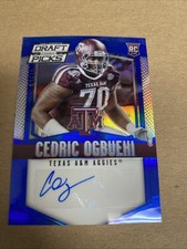 2015 Panini Prizm Draft Picks Cedric Ogbuehi Rookie Blue Prizm Autograph 62/75