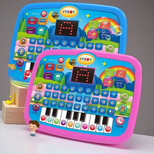 Kids Education LED Tablet Toy, Age 3 Literacy Math Music Learning, Doubles as