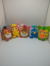 McDonalds Furby Keychain Lot 5 Plush 2000 Tiger Electronics Clip On Vintage