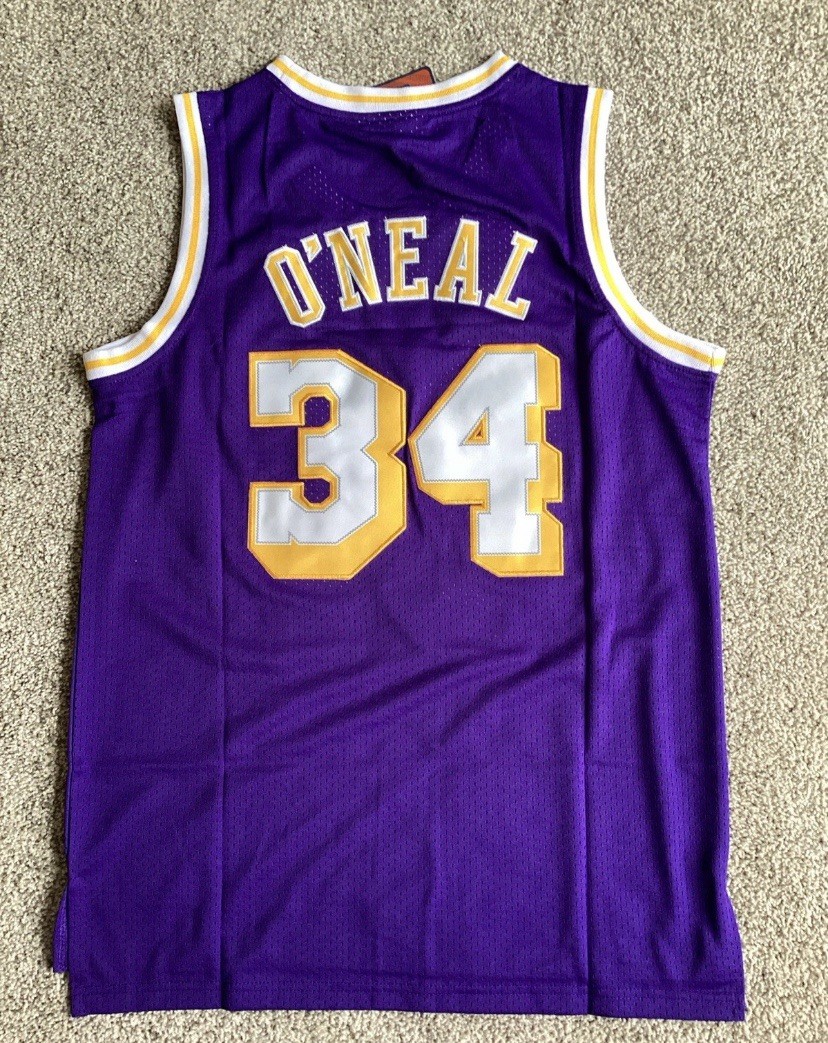 NWT M & Ness Hardwood Classics Shaquille O'Neal Lakers Purple