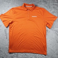 Whataburger Polo Shirt Mens Large Orange Stripe Short Sleeve Restaurant Work