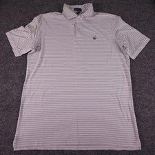 Peter Millar Men's XL Crown Crafted Striped Polo Blue White MF24XK 56E