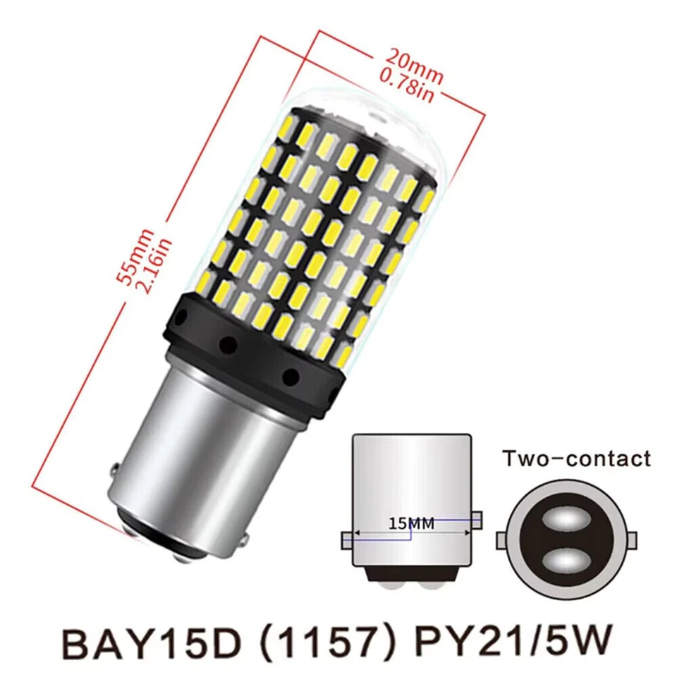 380 1157 Bay15d P21/5w Upgrade Xenon Stop Tail Light Bulbs Led Brake Light - Image 2 of 4