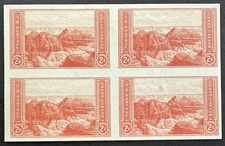 US 1935 Sc# 757 Imperf Block of 4 MH NGAI Grand Canyon 2c National Park