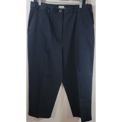 L.L. Bean Black Pleated Front Original Fit Dress Pants 16 Lightweight Soft