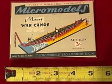 NOS 3D MICROMODELS MINIATURE MODELS SET #S.XV " MAORI WAR CANOE " COMPLETE-NEW