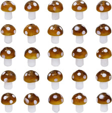 40 Pcs Mushroom Lampwork Beads Mixed Color Handmade Glass Craft Beads 13X10.5Mm