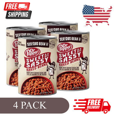 SERIOUS Bean Co sweet And A Bit Sassy Dr Pepper Baked Beans 4-pack of 16 Oz Can.