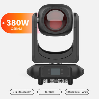 Mini Beam 380W 19R  Beam Moving Head Lighting DMX DJ Stage Lighting 8+24 Prisms