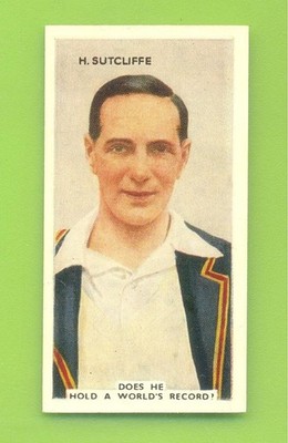 IN THE PUBLIC EYE.#18 H.SUTCLIFFE.GODFREY PHILLIPS ZIGARETTENKARTE 1935.CRICKETER