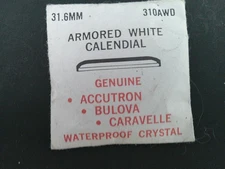 Genuine Accutron, Bulova, Caravelle Armored white calendial, 31.6mm. 310AWD