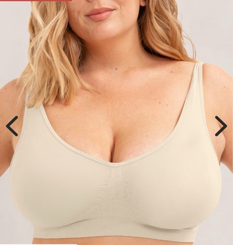 Truekind by Shapermint Everyday Throw On Wireless Bralette 3XL Beige Shapewear
