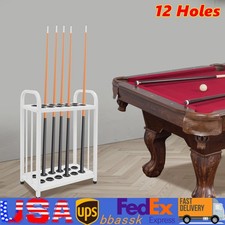 12 Hole Pool Cue Rack Stick Holder Billiard Cue Rack Steel Organizer Floor Stand