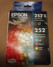 Epson 252XL Black 252 Cyan Magenta Yellow Ink Cartridges Brand New Sealed 4/2026