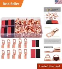 160Pcs Copper Wire Lugs & Heat Shrink Tubing - Versatile Wiring Kit
