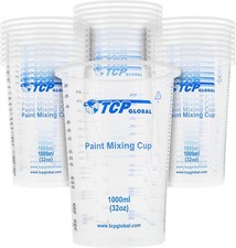 32 Ounce 1000Ml Disposable Flexible Clear Graduated Plastic Mixing Cups - Box