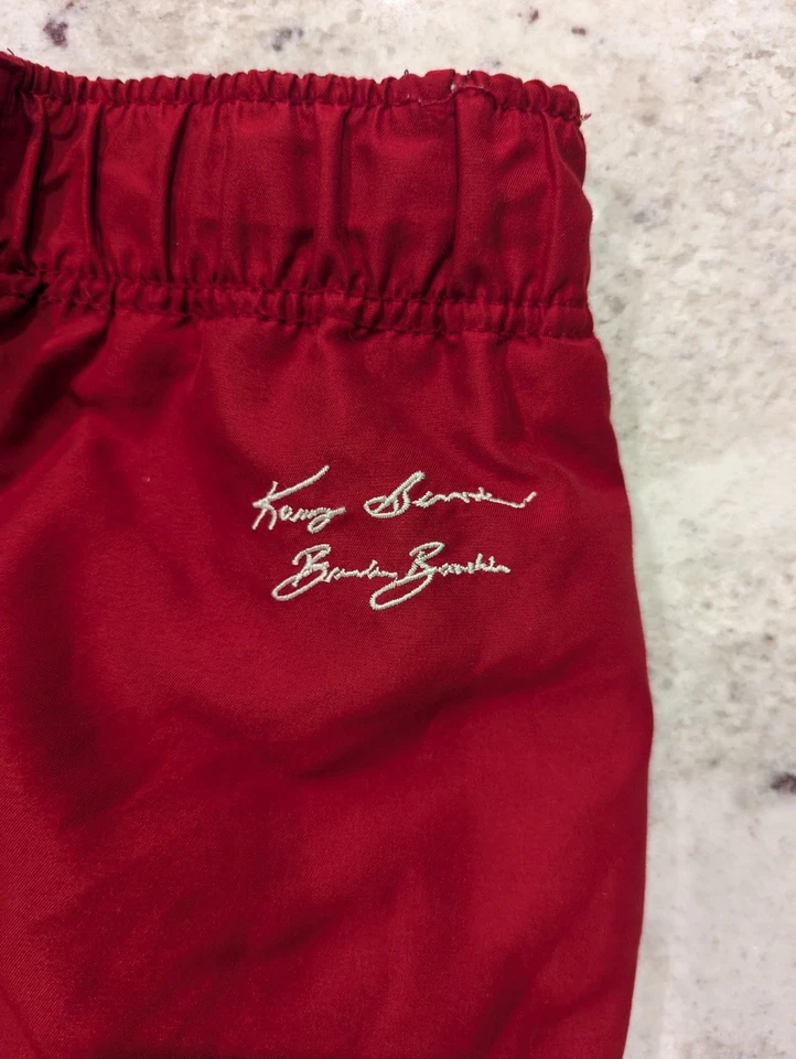 De colección Y2K Budweiser Racing Hombres L Rojo Bañador Malla Nascar Patinador Grunge Cerveza Foto 3 de 4