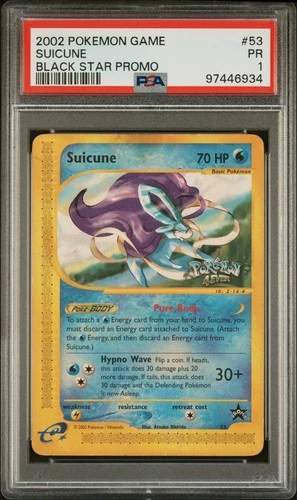 Pokemon Suicune Game Promo 53 Black Star PSA 1