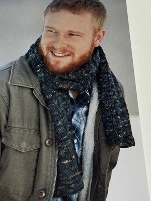 Men's Reversible Cable Scarf Knitting Pattern Book Pages