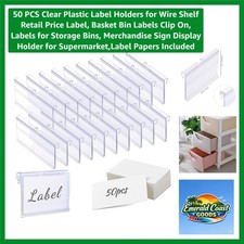 Efficient 50 Clear Plastic Label Holders for Price Tags - Hassle-Free Display