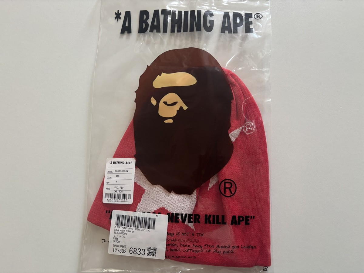 A BATHING APE TWIN STA KNIT CAP レッド $_57.JPG?set_id=880000500F