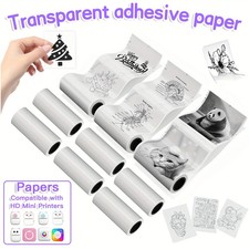 Clear Self-Adhesive Thermal Printer Paper - 57mm Transparent Stickers for Mini P
